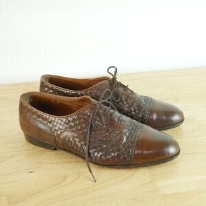 Cole Haan -Brown woven leather- cap toe